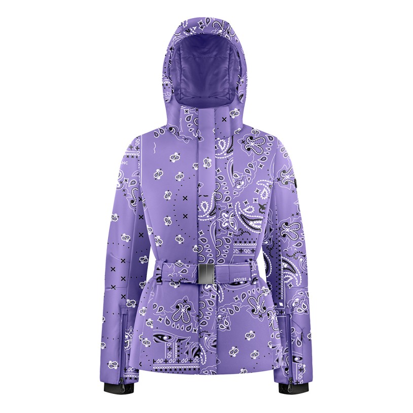 Womens ski jacket paisley purple Joana
