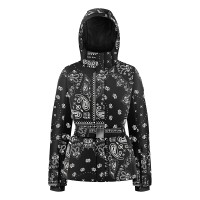 Womens ski jacket paisley black Joana