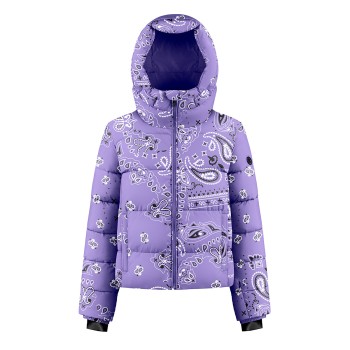 Womens synthetic down ski jacket paisley purple Chloe