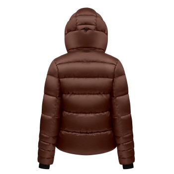 Womens synthetic down ski jacket choco brown Celia