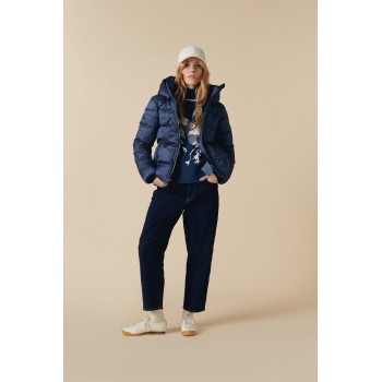 Womens synthetic down ski jacket twilight blue Celia