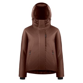 Womens synthetic down ski jacket choco brown Clara