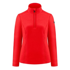 Womens micro fleece sweater scarlet red Romy