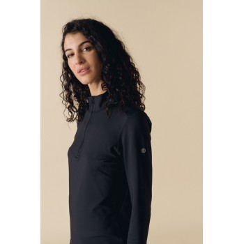 Womens base layer with zip black Mia