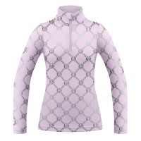 Womens base layer with zip monogram purple Mia