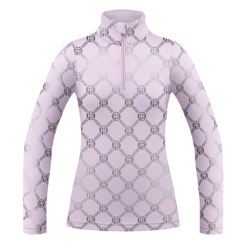 Womens base layer with zip monogram purple Mia