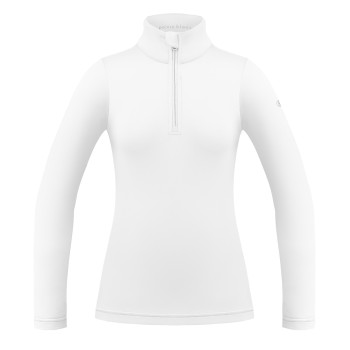 Womens base layer with zip white print Mia