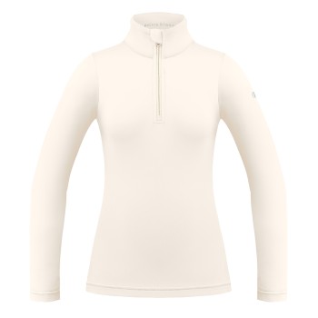 Womens base layer with zip natural white print Mia