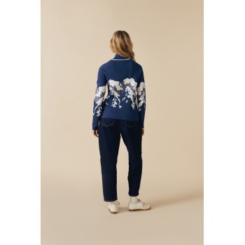 Womens knit pullover twilight blue Ambre