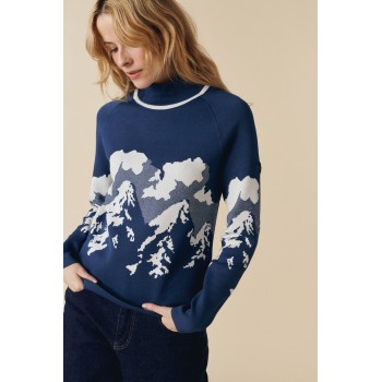 Womens knit pullover twilight blue Ambre