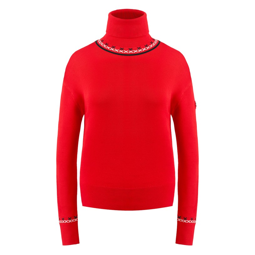 Womens knit pullover scarlet red Alba