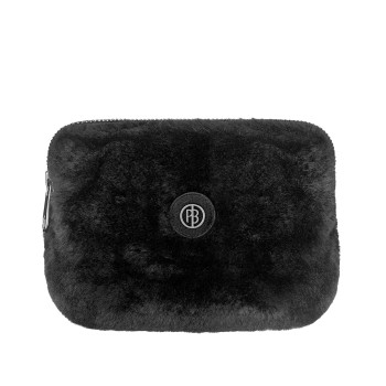 Ski belt bag fake fur bubbly black Pouci