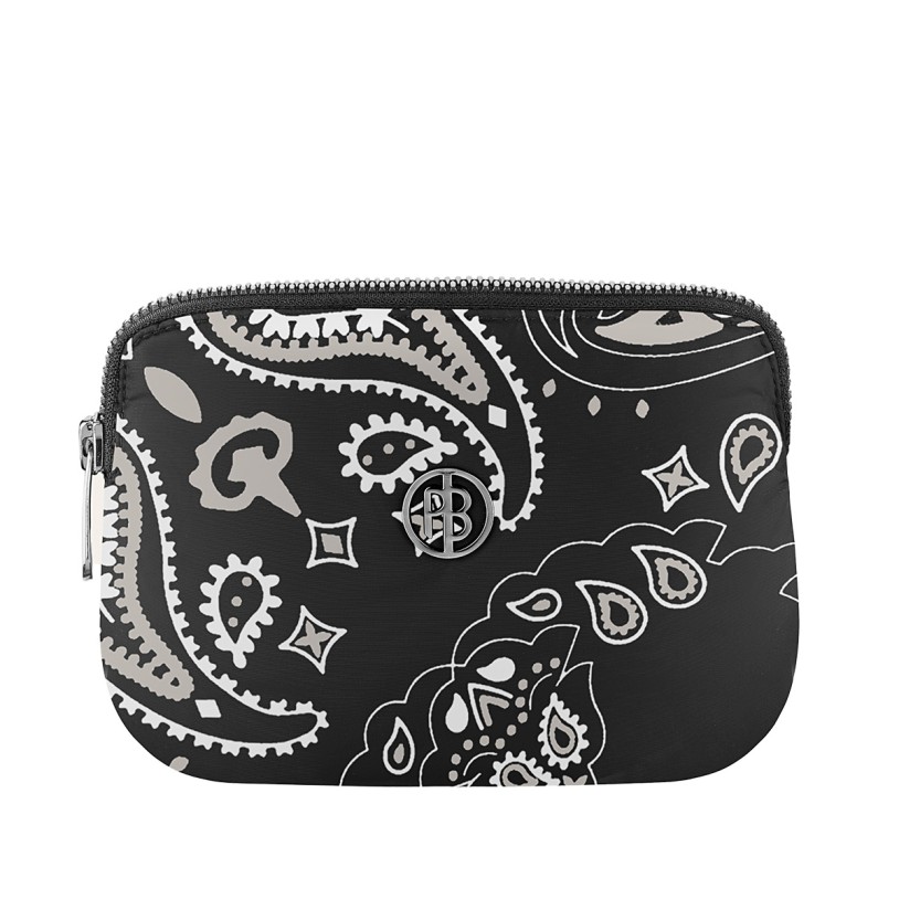 Ski belt bag paisley black Pouci