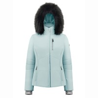 Womens stretch ski jacket aloe blue