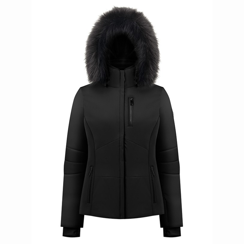 Womens stretch ski jacket black