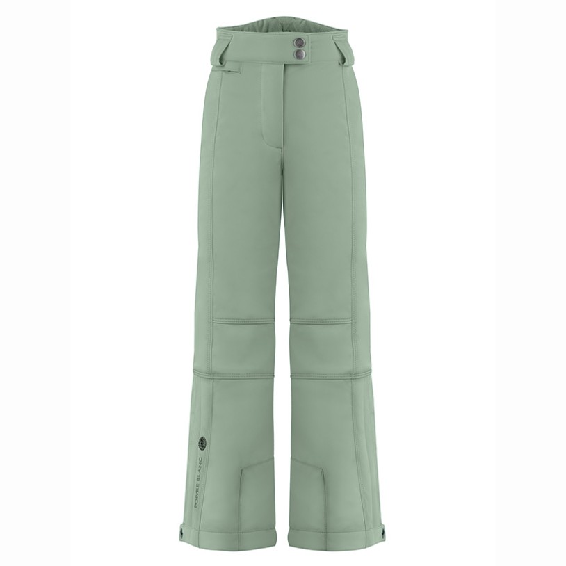 Girls stretch ski pants lichen green