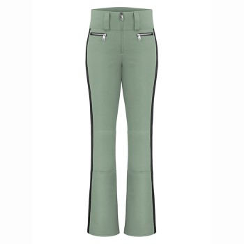 Womens stretch ski pants lichen green/black