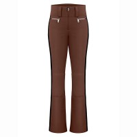 Womens stretch ski pants choco brown/black