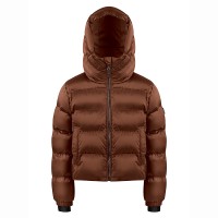 Girls synthetic down ski jacket choco brown