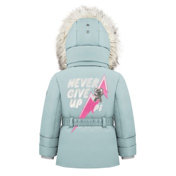 Girls synthetic down ski jacket aloe blue