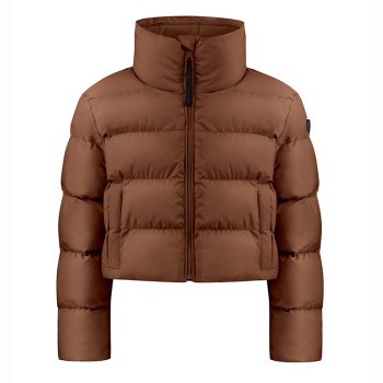 Girls synthetic down ski jacket choco brown