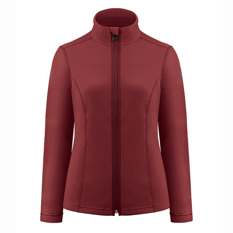 Womens micro fleece burgundy red