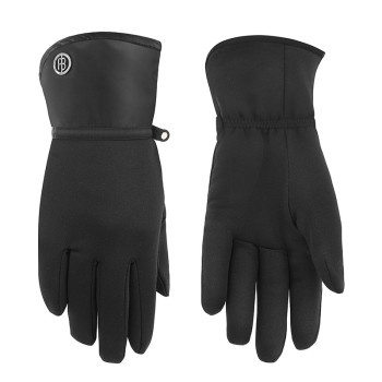 Womens stretch fleece gloves black