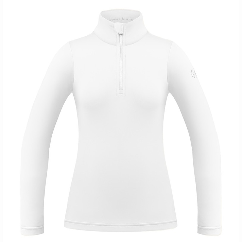 Womens base layer with zip white