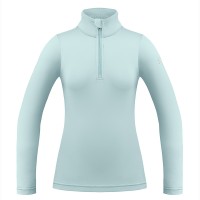 Womens base layer with zip aloe blue