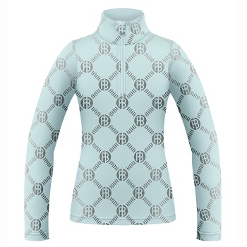 Girls base layer monogram aloe blue