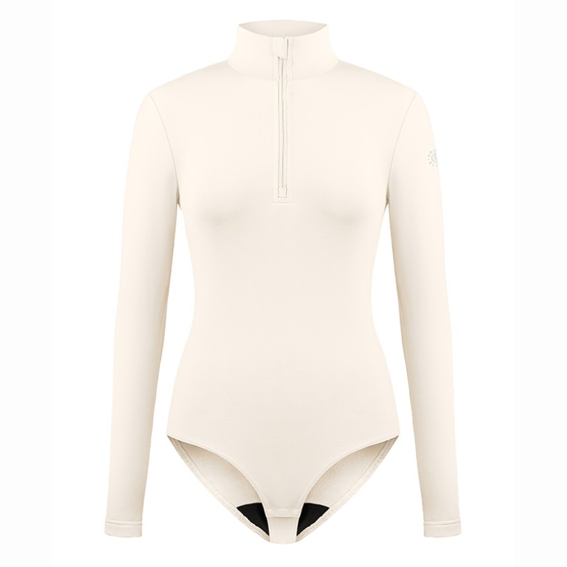 Womens base layer bodysuit natural white