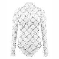 Womens base layer bodysuit monogram white