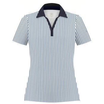 Womens polo shirt stripes oxford blue