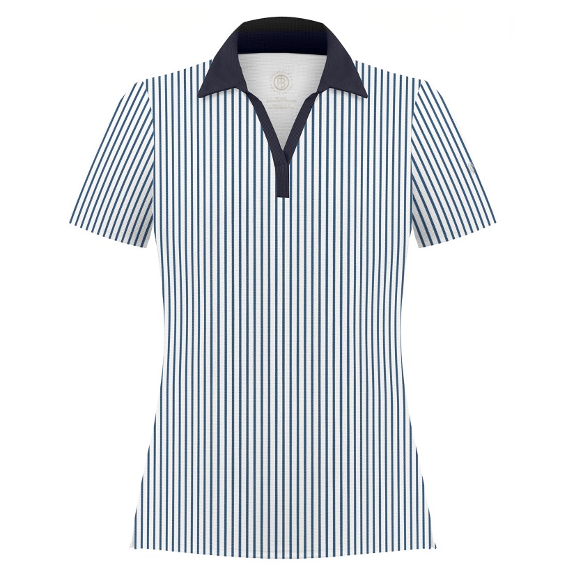 Womens polo shirt stripes oxford blue