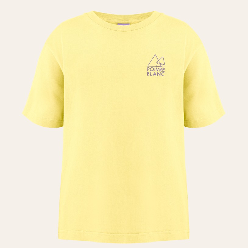 Girls cotton t-shirt beach lemon yellow