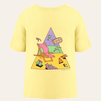 Girls cotton t-shirt beach lemon yellow