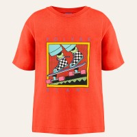 Girls cotton t-shirt skate papaya orange