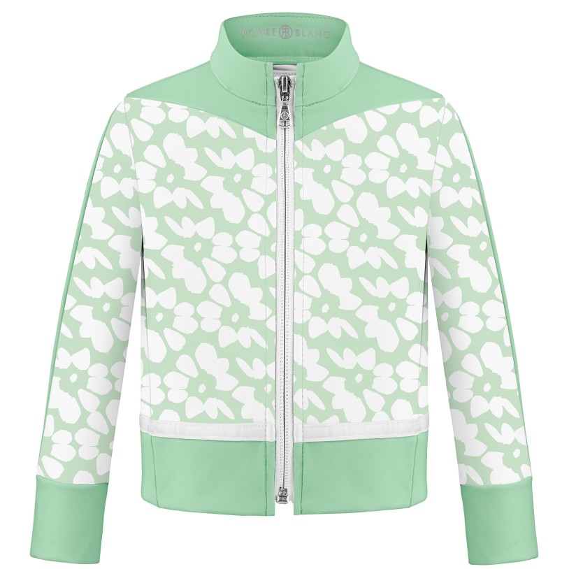 Girls stretch jacket flower green/green