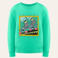 Girls cotton sweater skate mint green