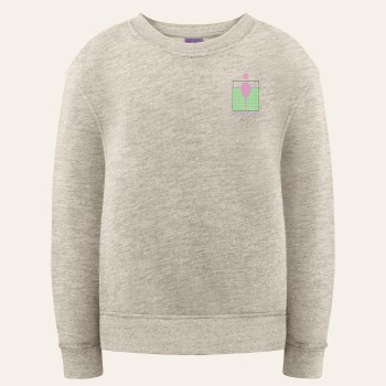 Girls cotton sweater tennis slub grey