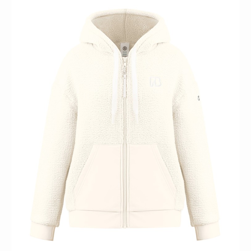 Womens sherpa hoody natural white