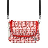 Waist bag tweed scarlet red