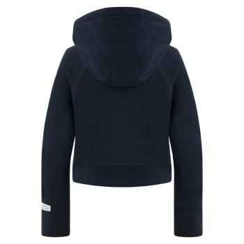 Girls blue cotton jacket with hoody