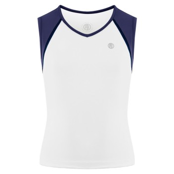 Girls top white/oxford blue