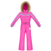 Girls multico pink overall with fake fur
