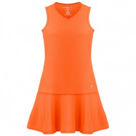 Womens eco light indigo orange dress (recycled)
