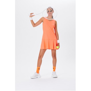 Womens eco light indigo orange dress (recycled)