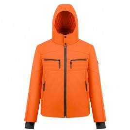 Mens stretch ski jacket puffin orange