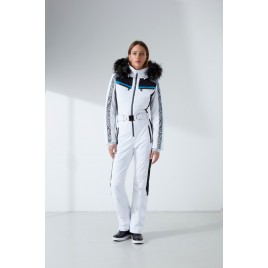 Womens overall zebra fancy white with fake fur