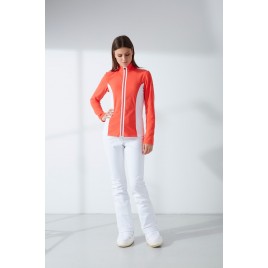Womens micro fleece jacket multico lava orange
